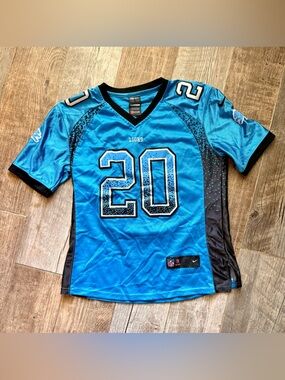 Detroit Lions Youth Medium B. Sanders Nike On Field Blue Jersey Football NFL 20